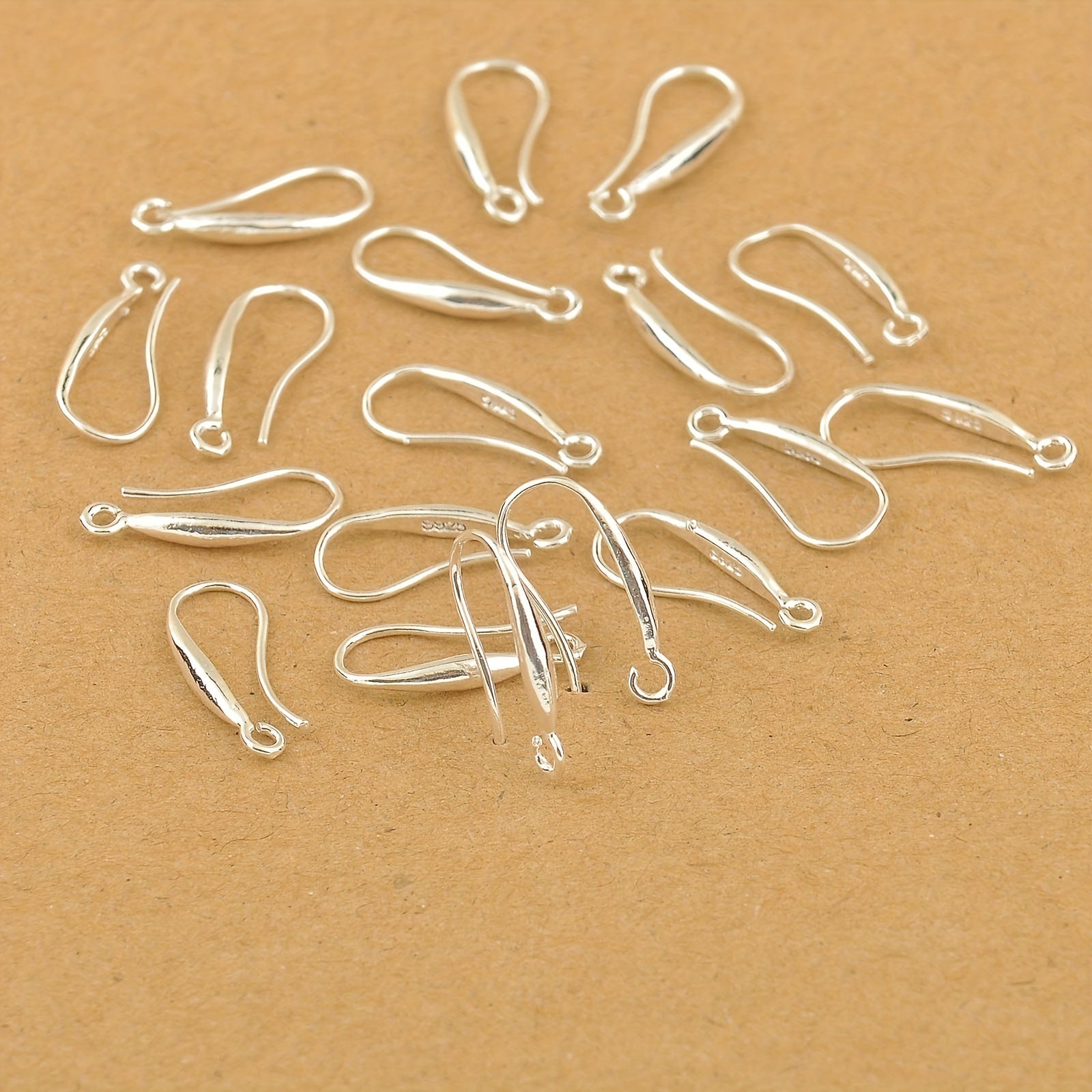 Silvery-Plated Earring Hooks Pack of 100 French Style Round Wire for DIY Jewelry Making