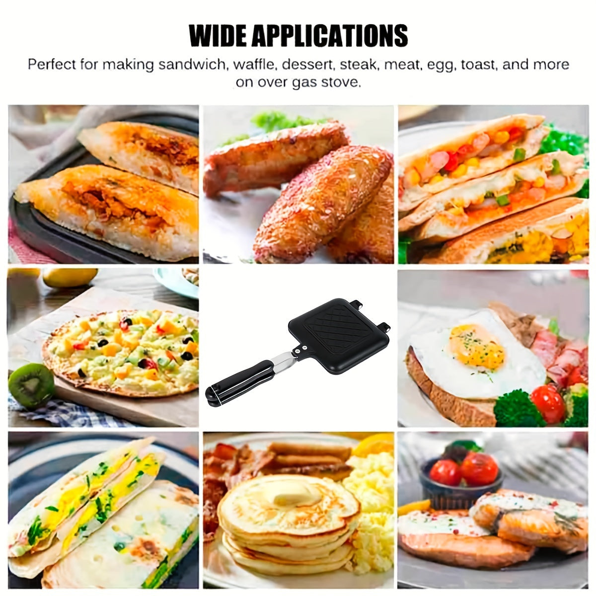 Double Sided Non-Stick Sandwich Maker with Barbecue Plate Waffle Toastie Maker