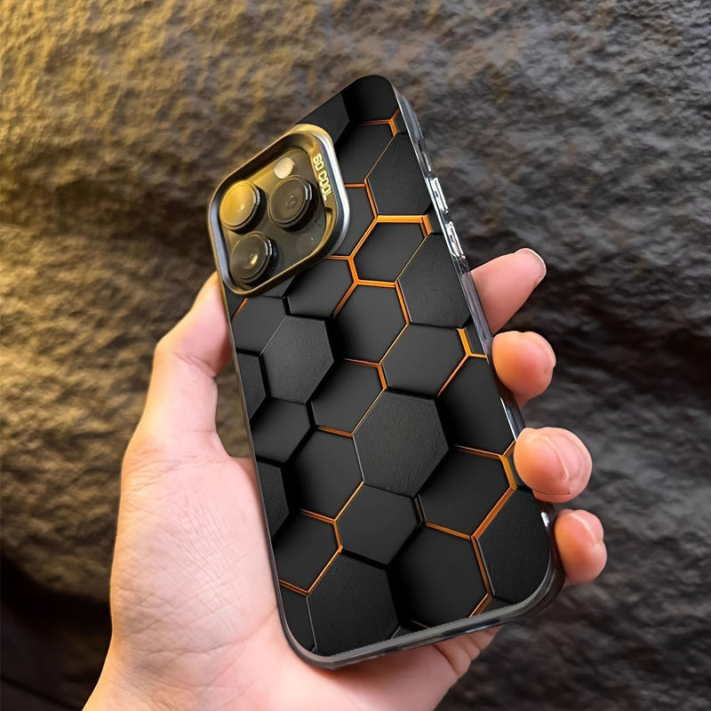 3D Honeycomb Pattern TPU Phone Case for iPhone 11 12 13 14 15 Pro Max