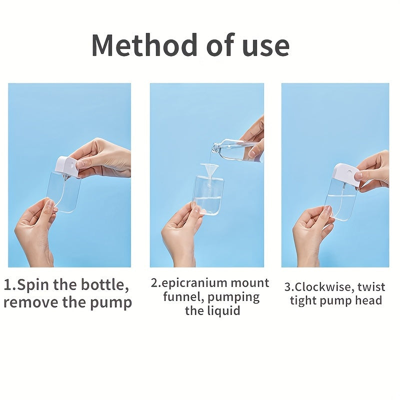 Alkogol qo'l dezinfektsiyasi uchun portativ yuqori bosimli purkagich, 50ml sig'imga ega, sayohat uchun mukammal, Rojdestvo yoki Halloween sovg'alari uchun ideal.