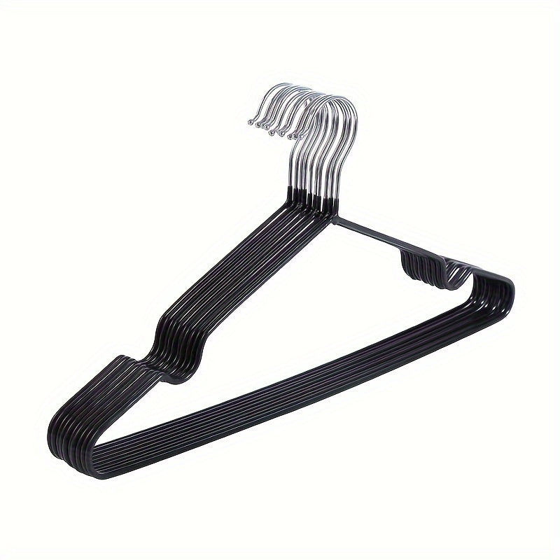 Set of 10 Heavy Duty Metal Hangers for Closet Organization and Storage
