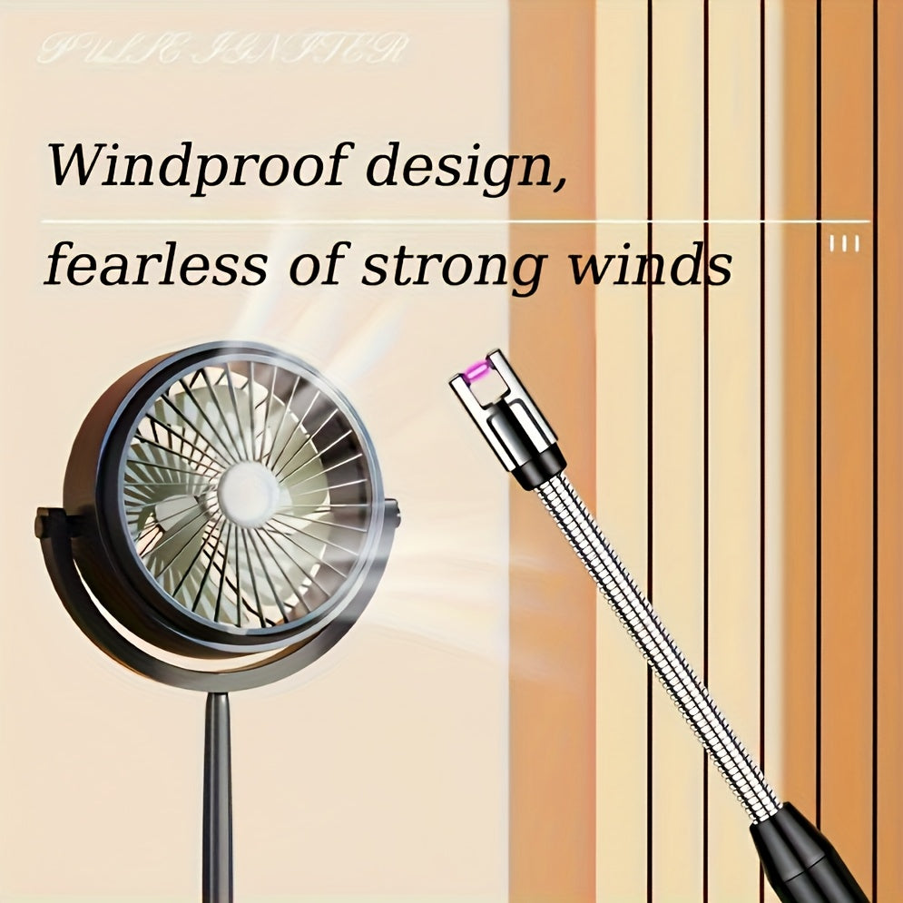 Rechargeable Windproof Torch Lighter with Pulse Ignition for Camping and Outdoor Use