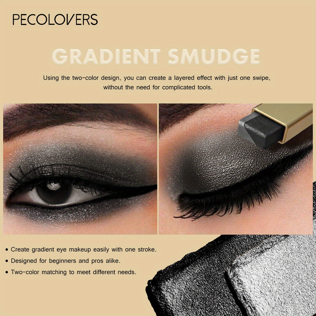 Women Dual-Ended Eyeshadow Sticks Waterproof Matte Shimmer Easy to Apply