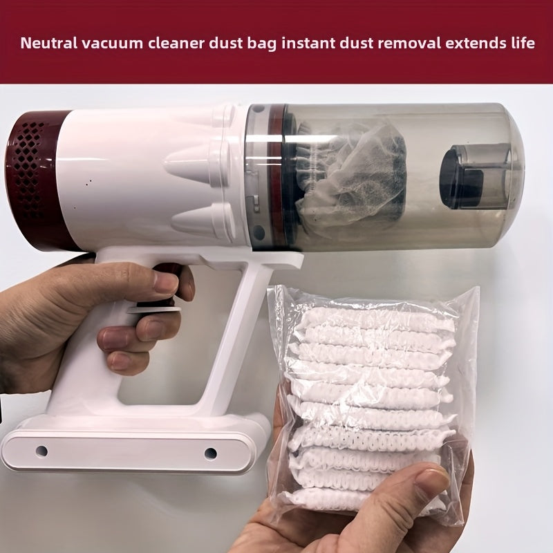 50 dona bir foydalanishlik changyutgich chang qopqogʻi, samarali chang yigʻish uchun shaffof PP tarmoq filtri bilan