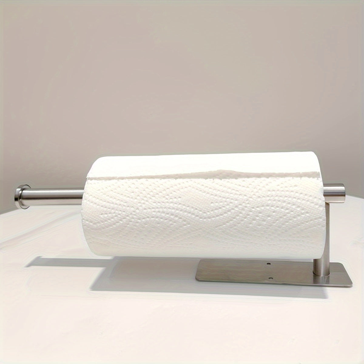 Stainless Steel Under-Cabinet Paper Towel Holder Wall Mount Self-Adhesive Kitchen Accessory