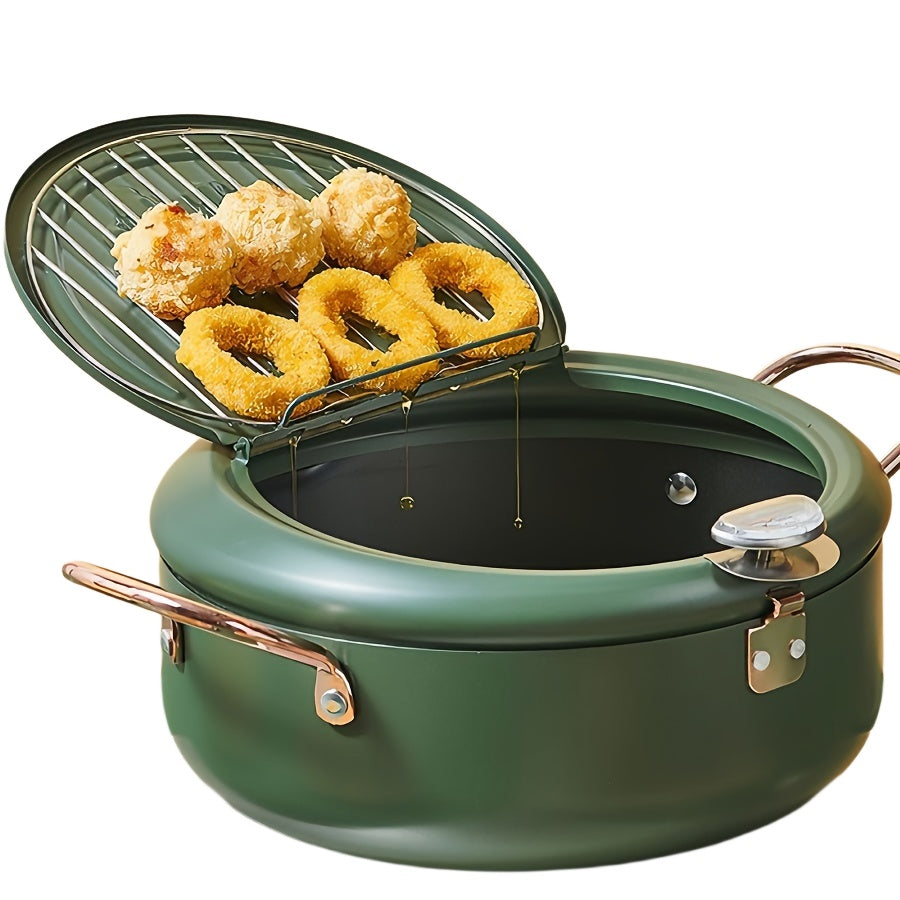 Deep Fryer for Plus Size Items with Thermometer Lid Oil Filter Easy to Clean