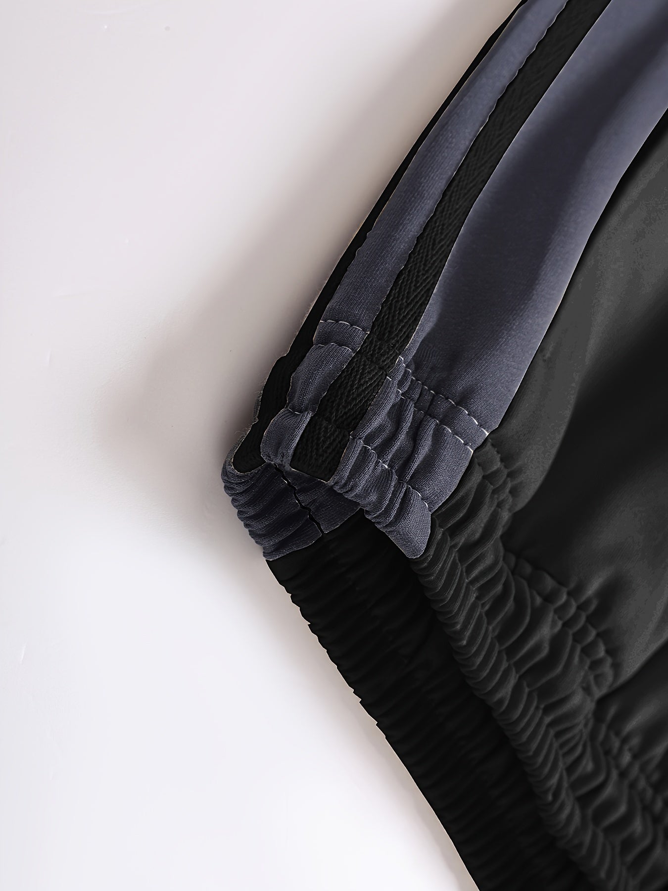 Men's Casual Sports Suit with Stripes Long Sleeve Polyester Knit Fabric