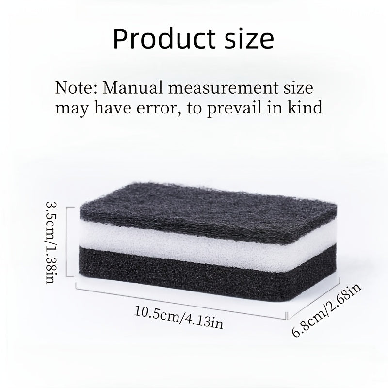 Pack of 12 Double-Sided Kitchen Cleaning Sponges, Oil-Resistant, Versatile