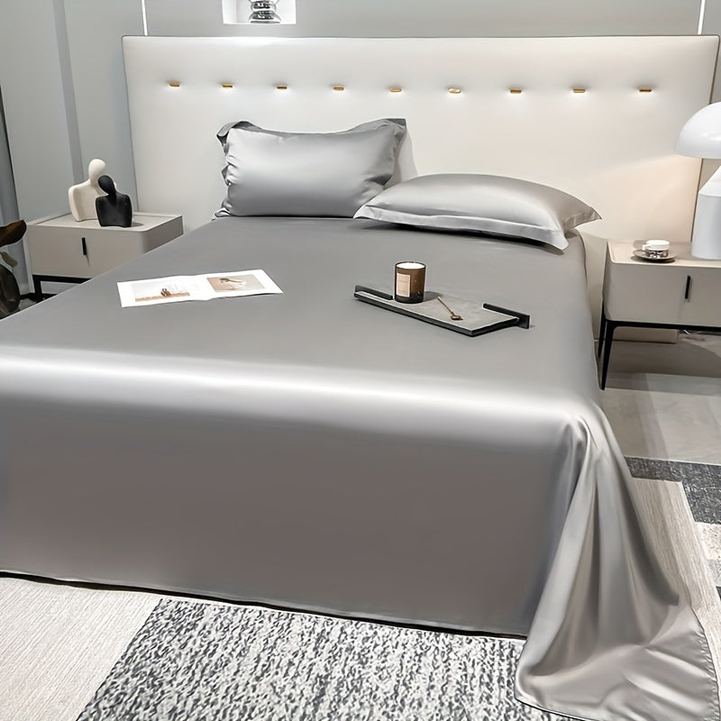 Soft Satin Flat Sheet in Solid Color Polyester Woven Bed Linen