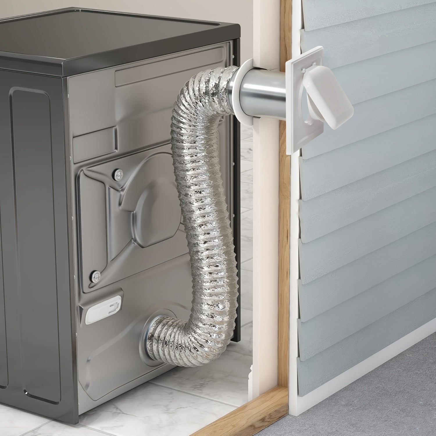 10.16 cm Plastic Louvered Vent Cover for Dryer Ventilation with Screws