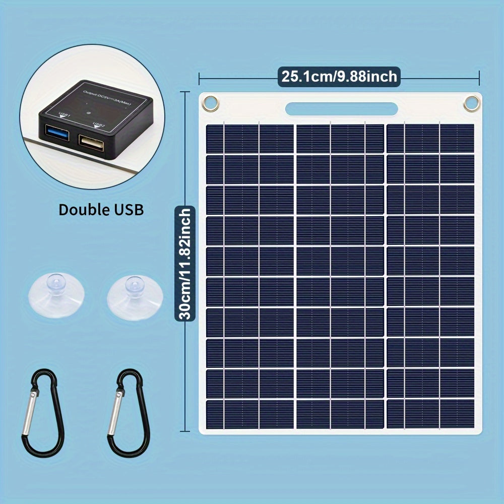 Dual USB Solar Charger for Camping and Home Use