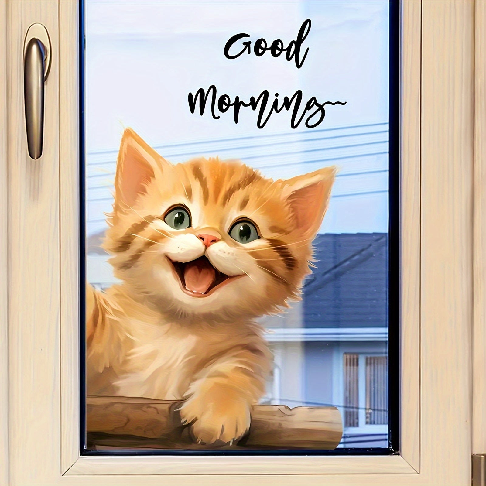 Eclectic Cat Window Sticker Self-Adhesive PVC Reusable Decorative Decal