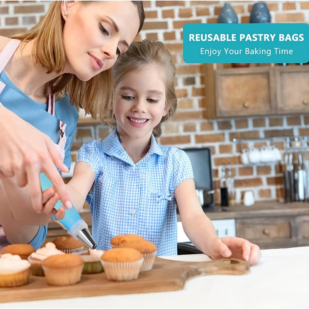 21-Piece Cake Decorating Set with Piping Bags Tips Reusable Pastry Bags