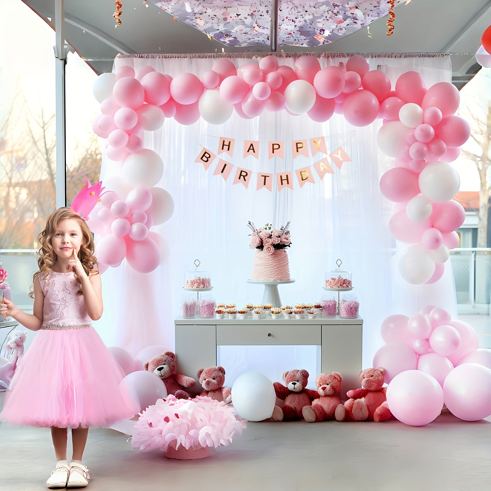 Cortinas de tul blanco para fondos para bodas, baby showers, cabinas de fotos, set de 2