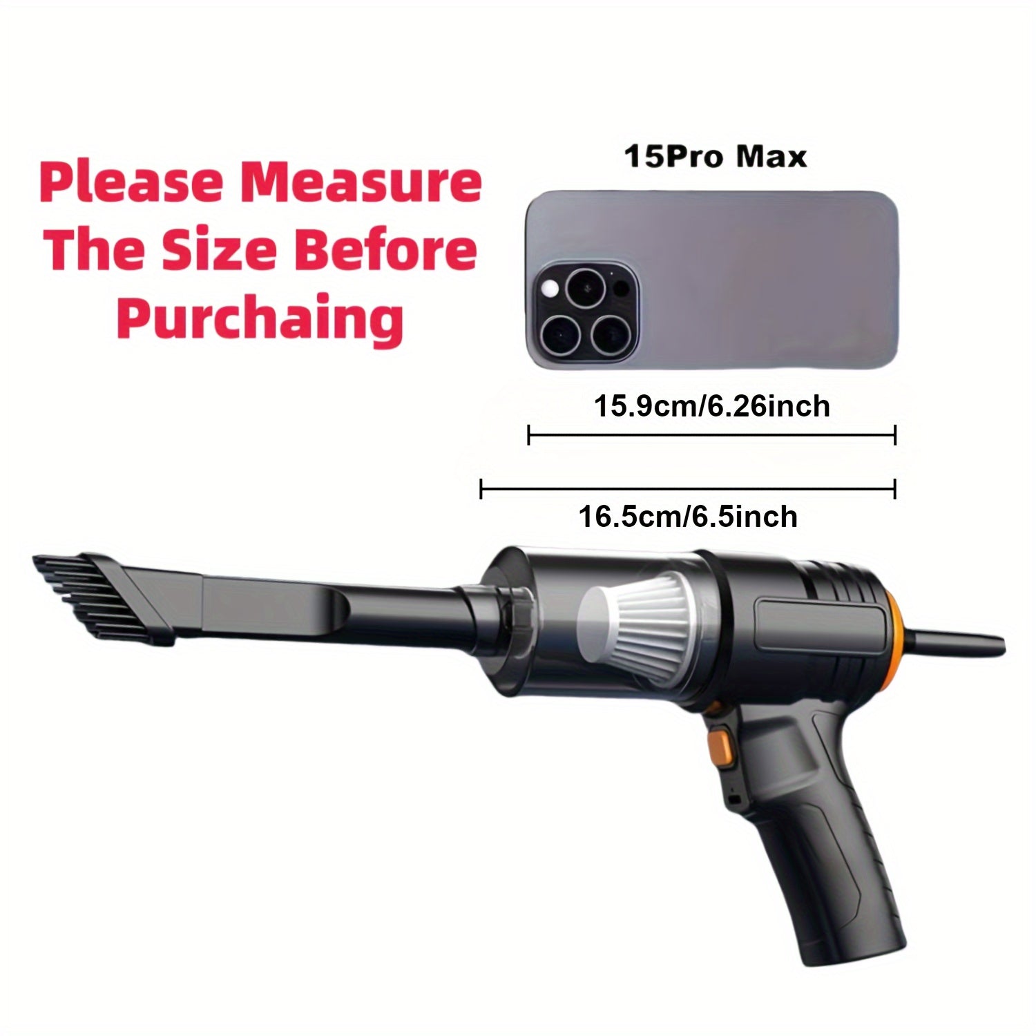2400mAh litiy batareyali qo'lga olinadigan simsiz changyutgich, super so'rish, yuqori tezlikdagi motor, USB orqali zaryadlash, ikki maqsadli puflash va so'rish, yuviladigan filtr. 6 ta asosiy aksessuarni o'z ichiga oladi.