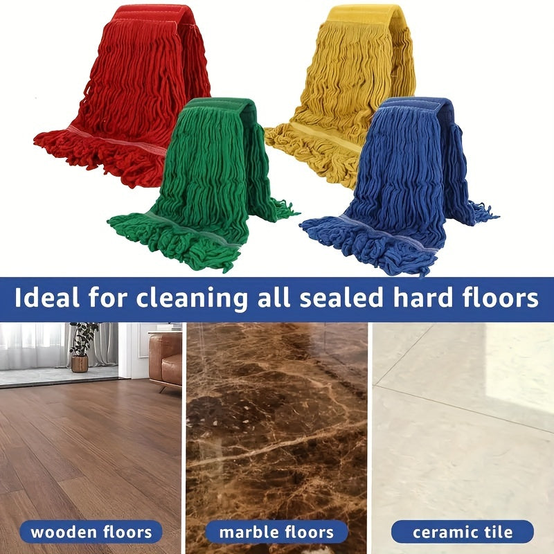 5 Pack Heavy Duty Cotton Blend Mop Replacement Heads for Commercial Cleaning
