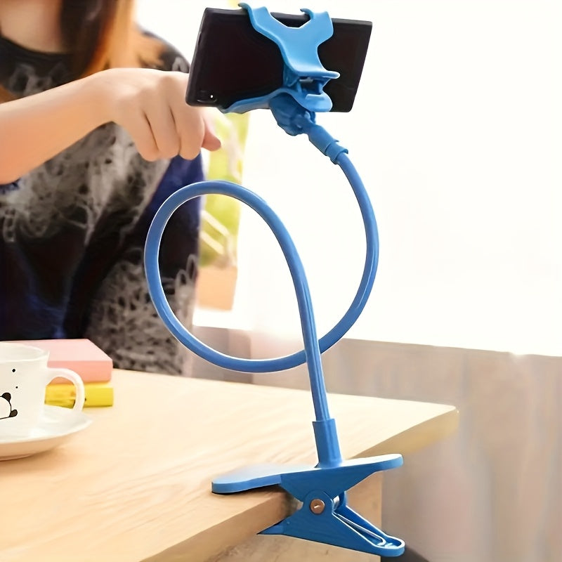 Universal Mobile Phone and Tablet Holder with Curved Double Clip for Headboard