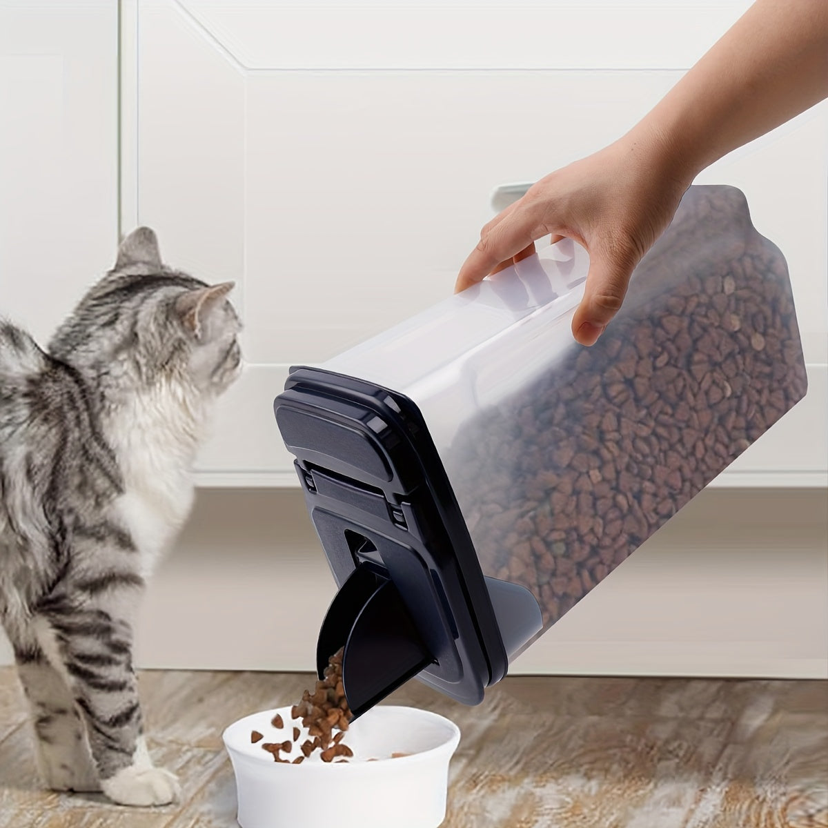 Контейнер для хранения корма для животных квадратный пластиковый влагонепроницаемый прозрачный набор из 1 или 4