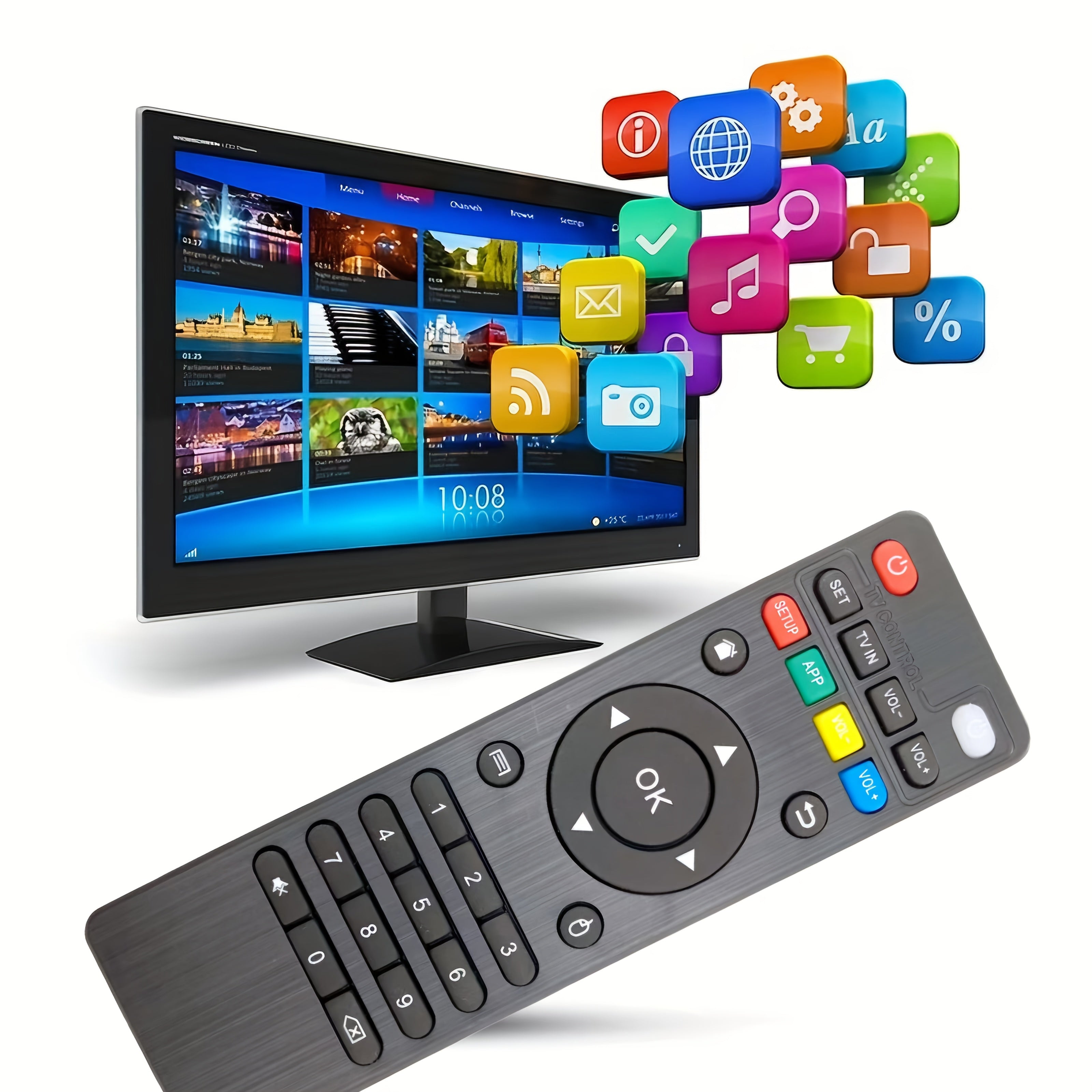 Universal Infrared Remote Control for Android TV Boxes Compatible with MXQ M8S T95 X96 H96