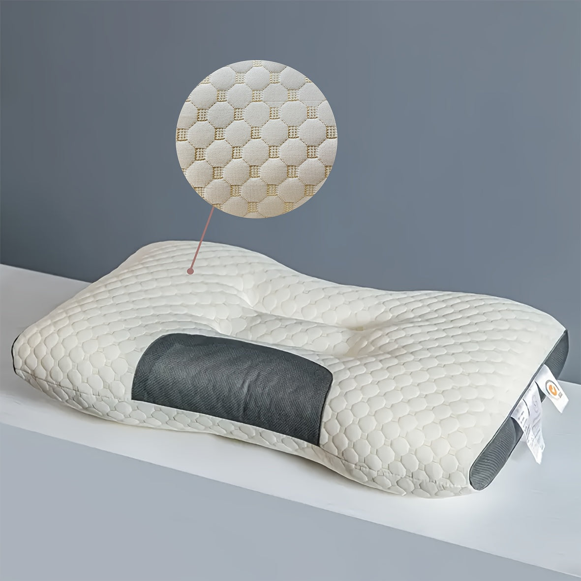 3D Spa Massage Pillow for Back and Side Sleepers Neck Support Compressible Polyester Fiber