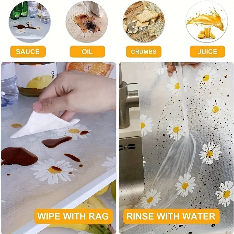 Non-Slip Refrigerator Shelf Liner 79 Inch Waterproof Washable Glass Shelf Mat