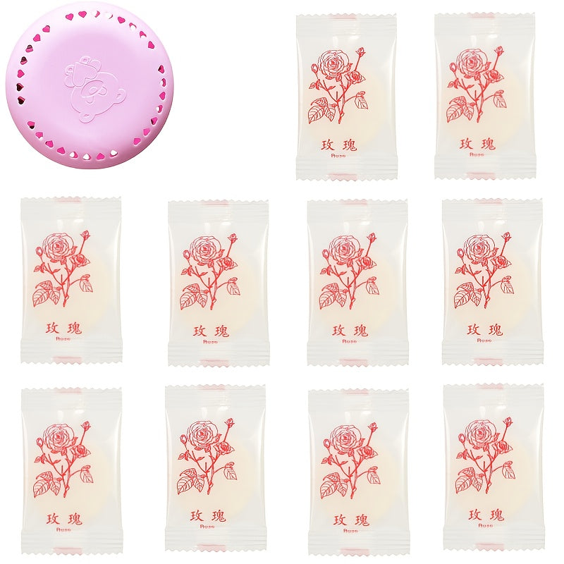 Set of 10 Long-Lasting Scented Air Fresheners in Protective Shells for Home Car Bathroom