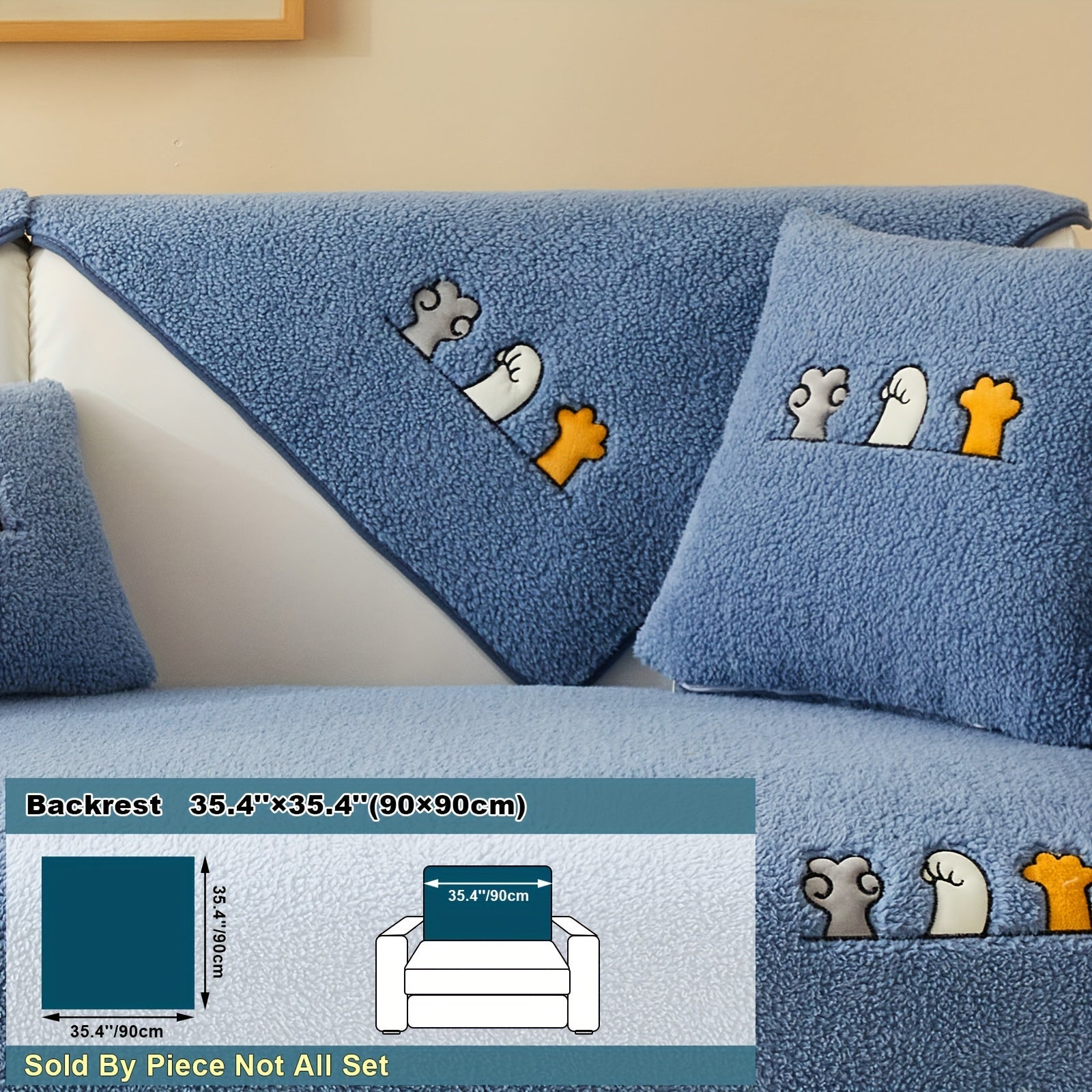 Плюшевый чехол на диван Sherpa, противоскользящий, защитный чехол для мебели для домашних животных для гостиной