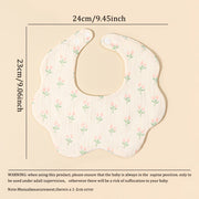 Bolalar uchun 0-3 yoshdagi bolalar bibsi, paxta gazli, so‘riladigan, chiroyli multfilm dizayni