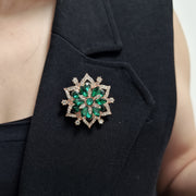 Vintage Alloy Brooch Set with Rhinestones and Luxurious Accents for Women