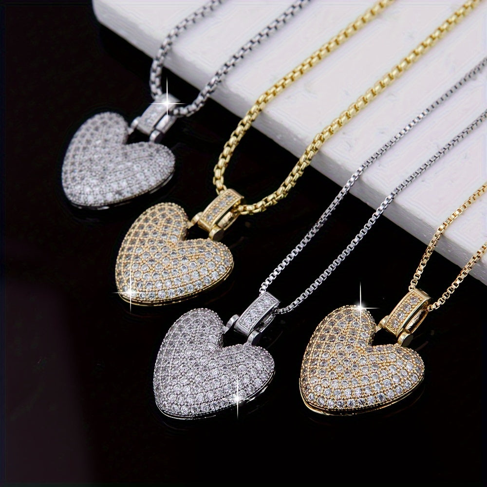 Heart Pendant Necklace for Women Cubic Zirconia Heart Jewelry Elegant Gift