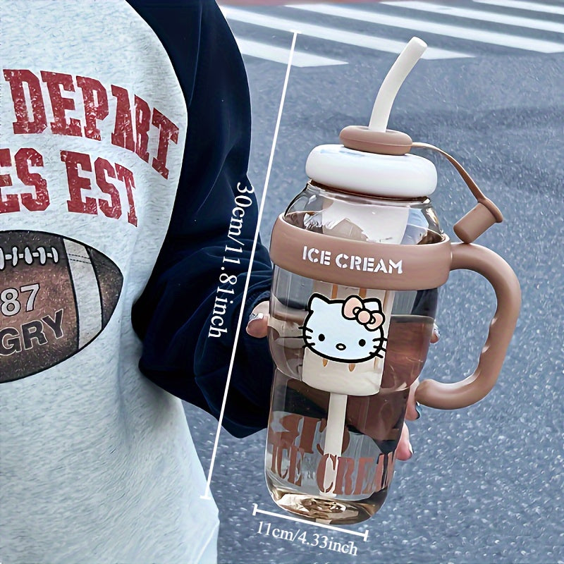 Kids Water Bottle with Straw Portable Durable 16oz Pink