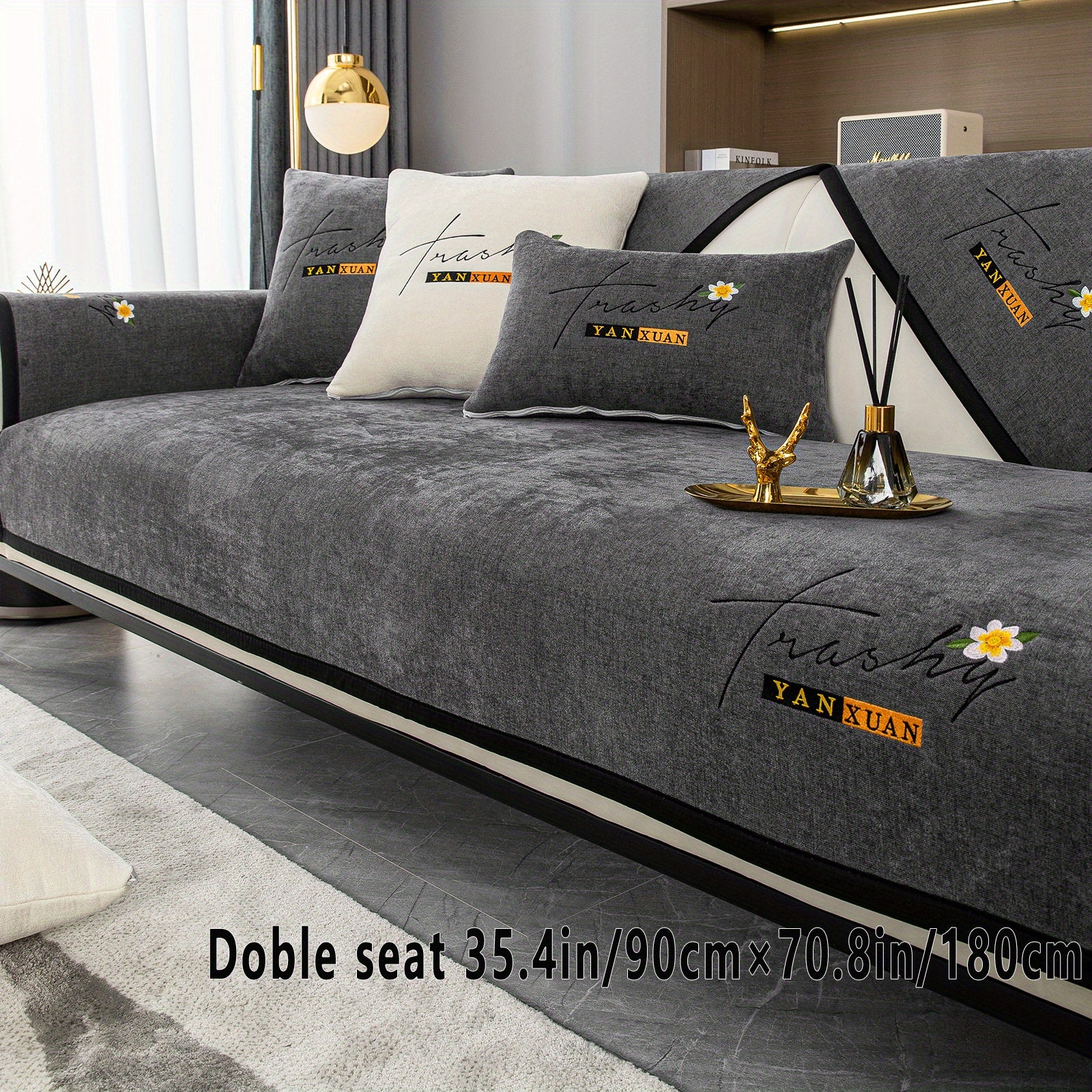 Chenille Sofa Slipcover All Seasons Protects Furniture and Enhances Home Decor