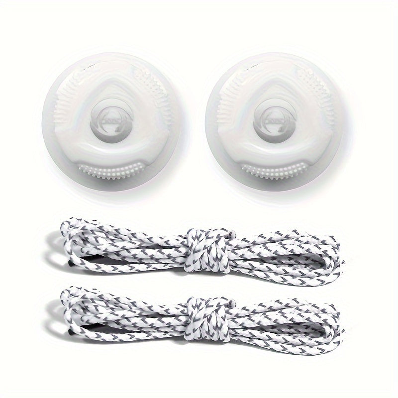 Unisex Sport Shoe Buckles and Laces Set, Rotatable Fasteners, No Tie