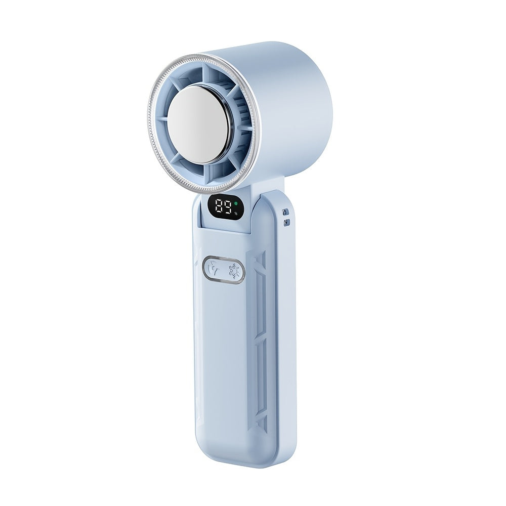 Portativ yig'iladigan qo'l fan, 100 tezlikli turbo, USB bilan qayta zaryadlanadigan, kiyish uchun mo'ljallangan dizayn