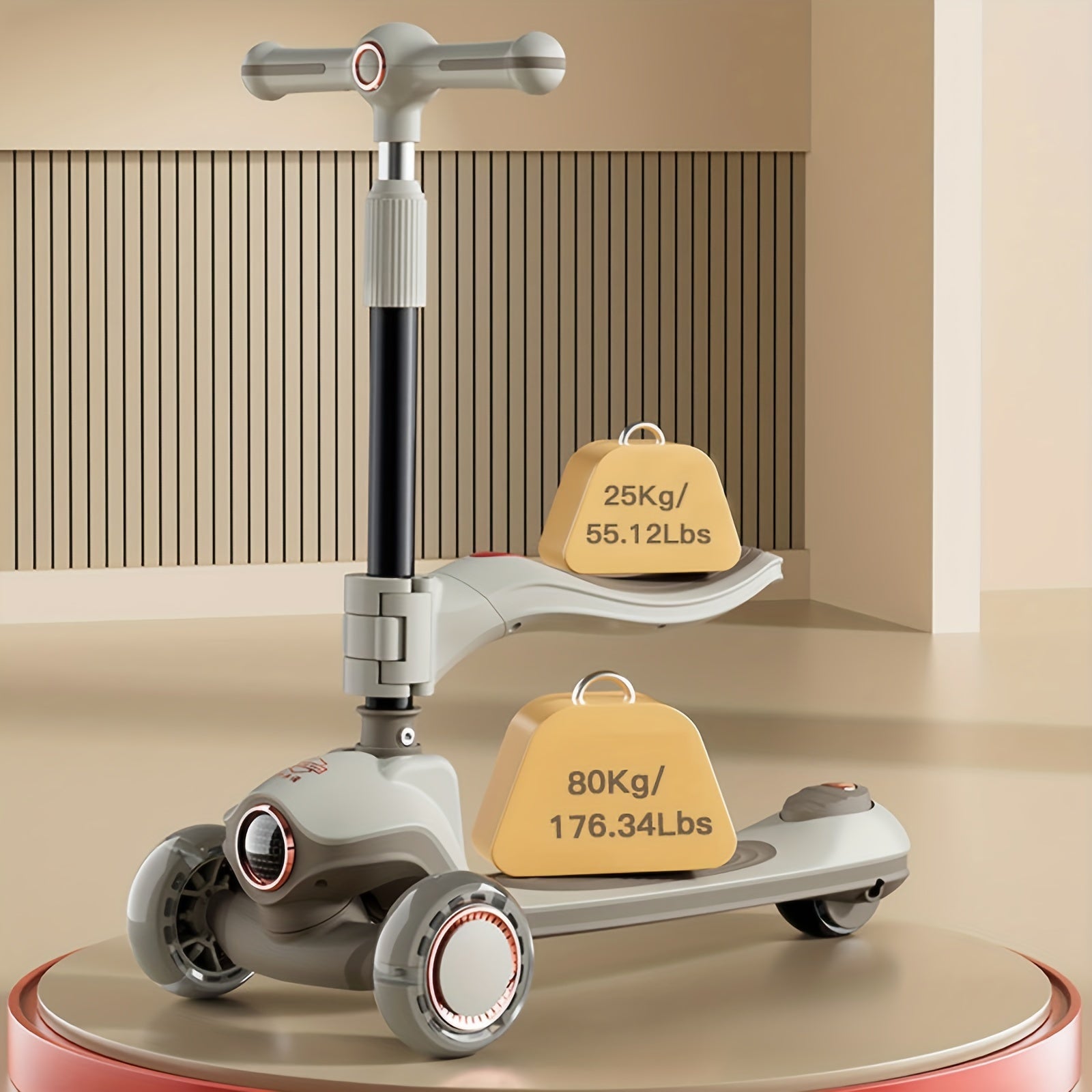 Kids' 2-in-1 Scooter and Bike for Ages 3-8 with LED Wheels Music and Foldable Design