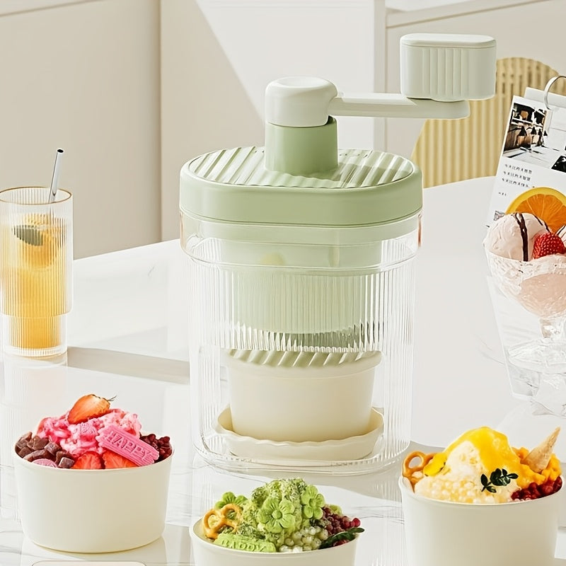 Manual hand crank slush maker for smoothies, no electricity required