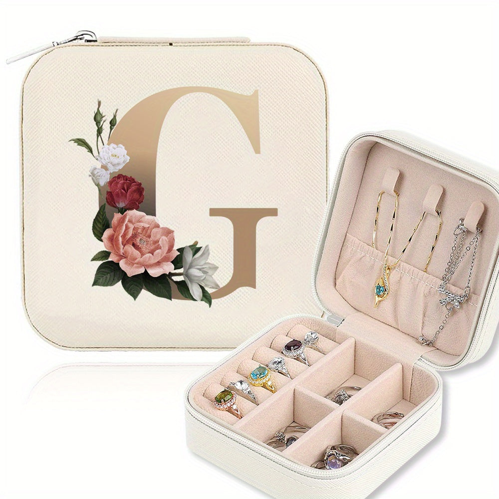 Mini Portable Zipper Jewelry Storage Box for Rings Necklaces and Studs