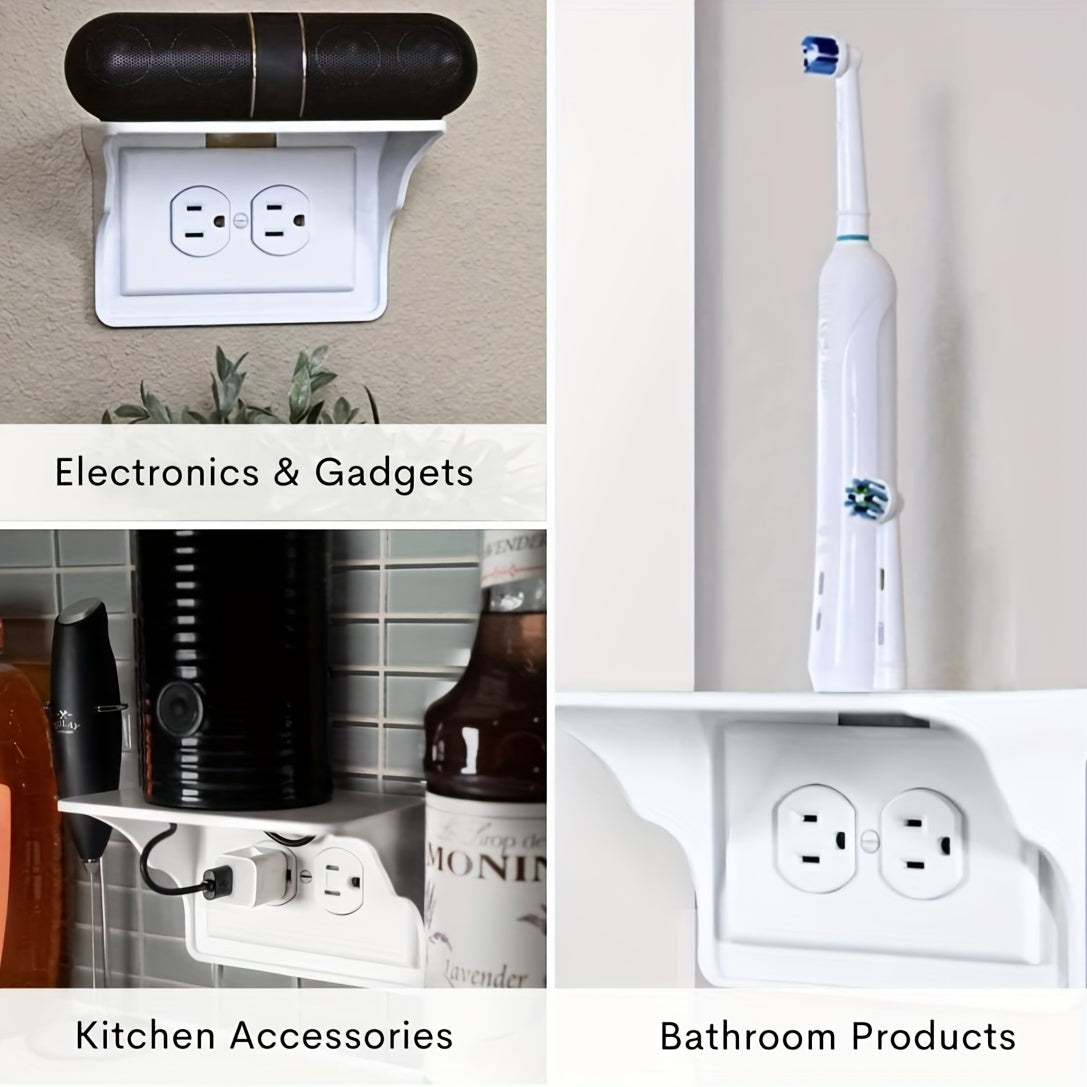 Wall-Mounted Storage Rack for Switch and Electronics Kitchen Household Space-Saving No Drilling