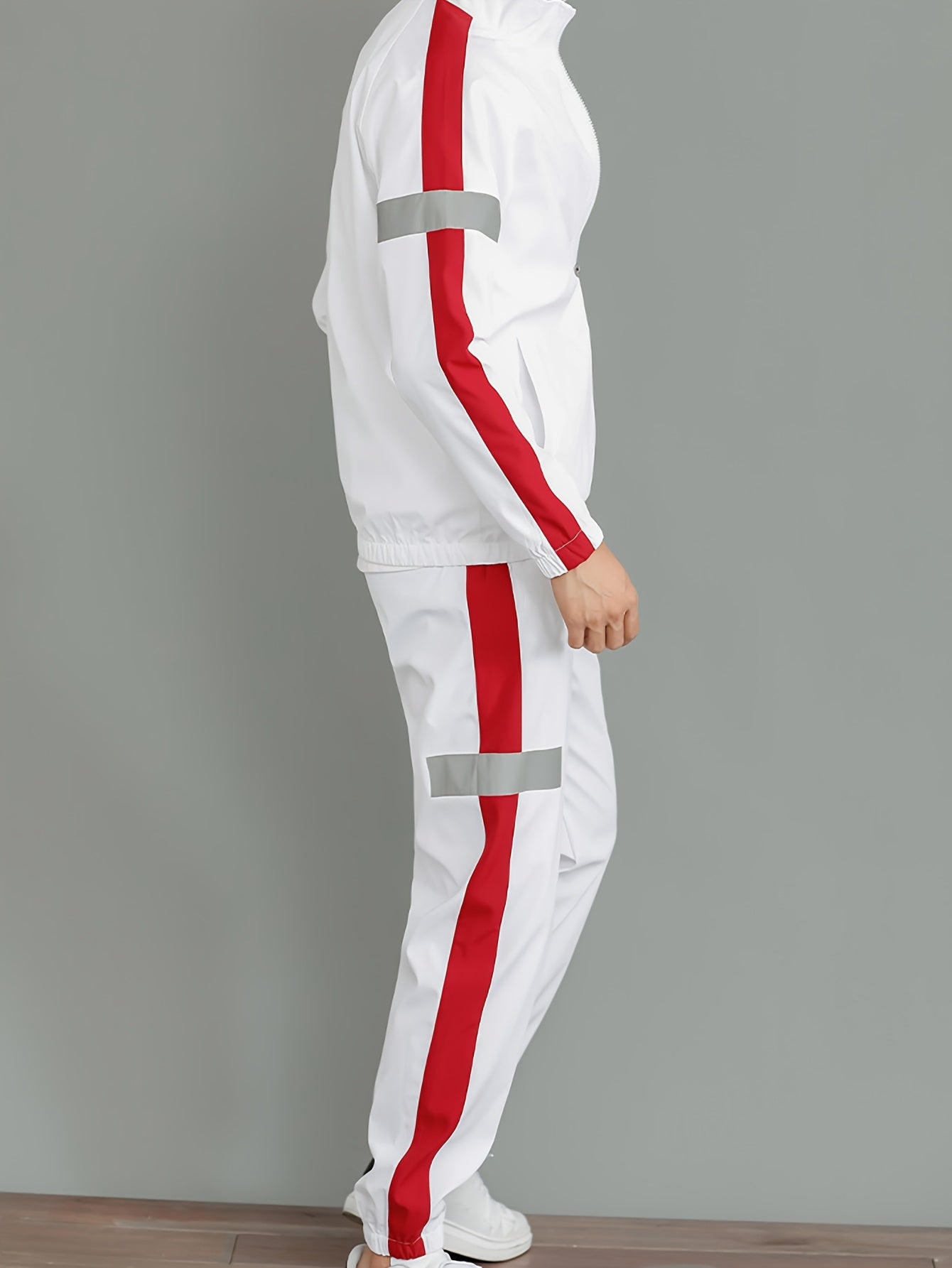 Conjunto de ropa deportiva casual de poliéster de dos piezas para hombre para primavera y otoño