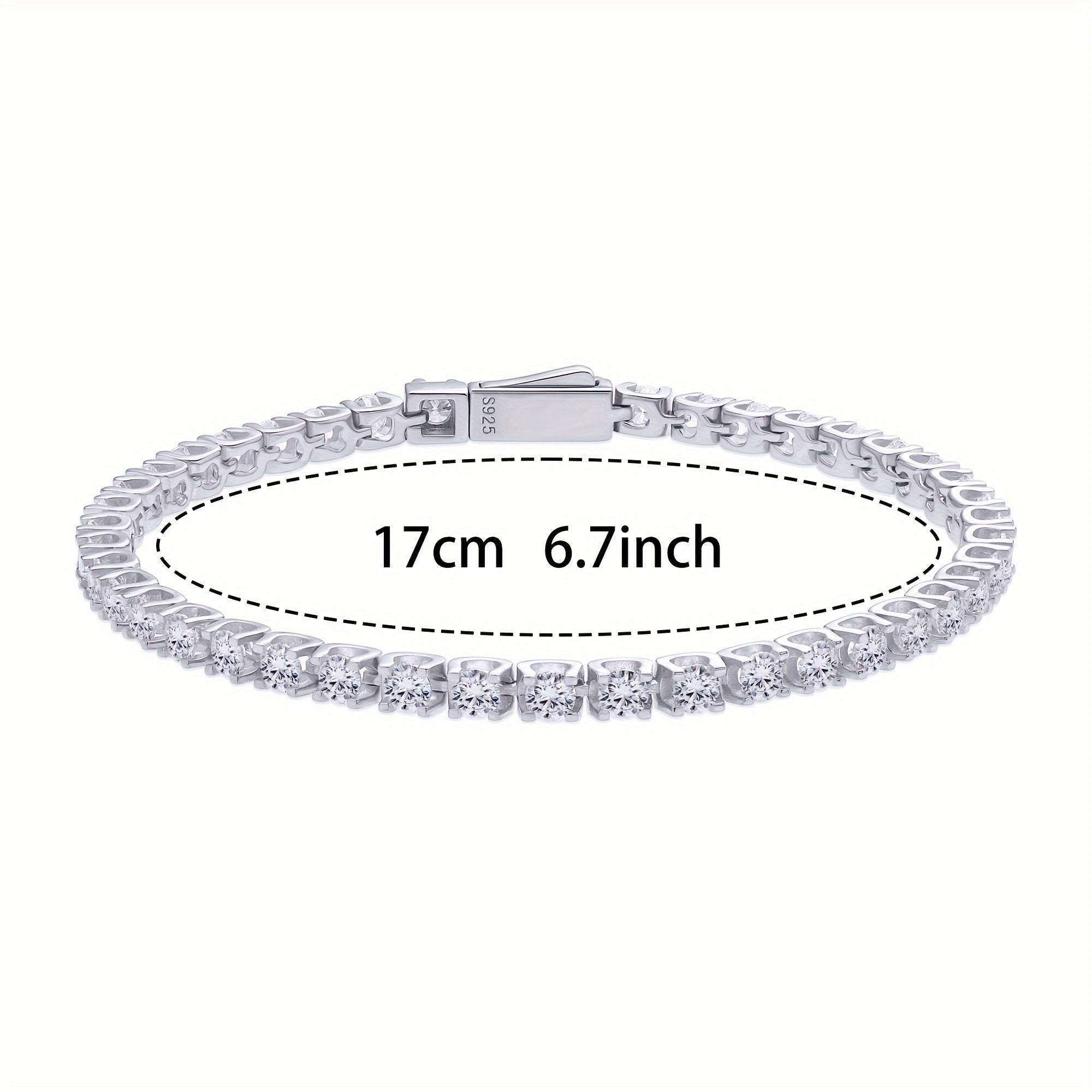 Pulsera de estilo vintage para tenis con plata de ley 925 y piedras de moissanite