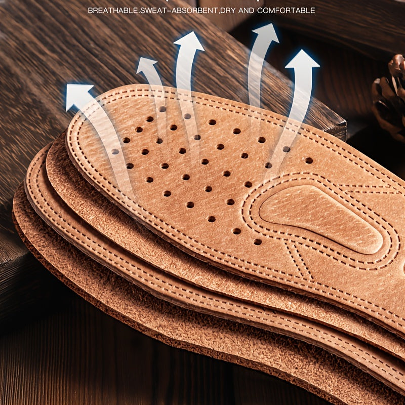 Мужские и женские дышащие стельки из искусственной кожи, впитывающие пот, устойчивые к запаху