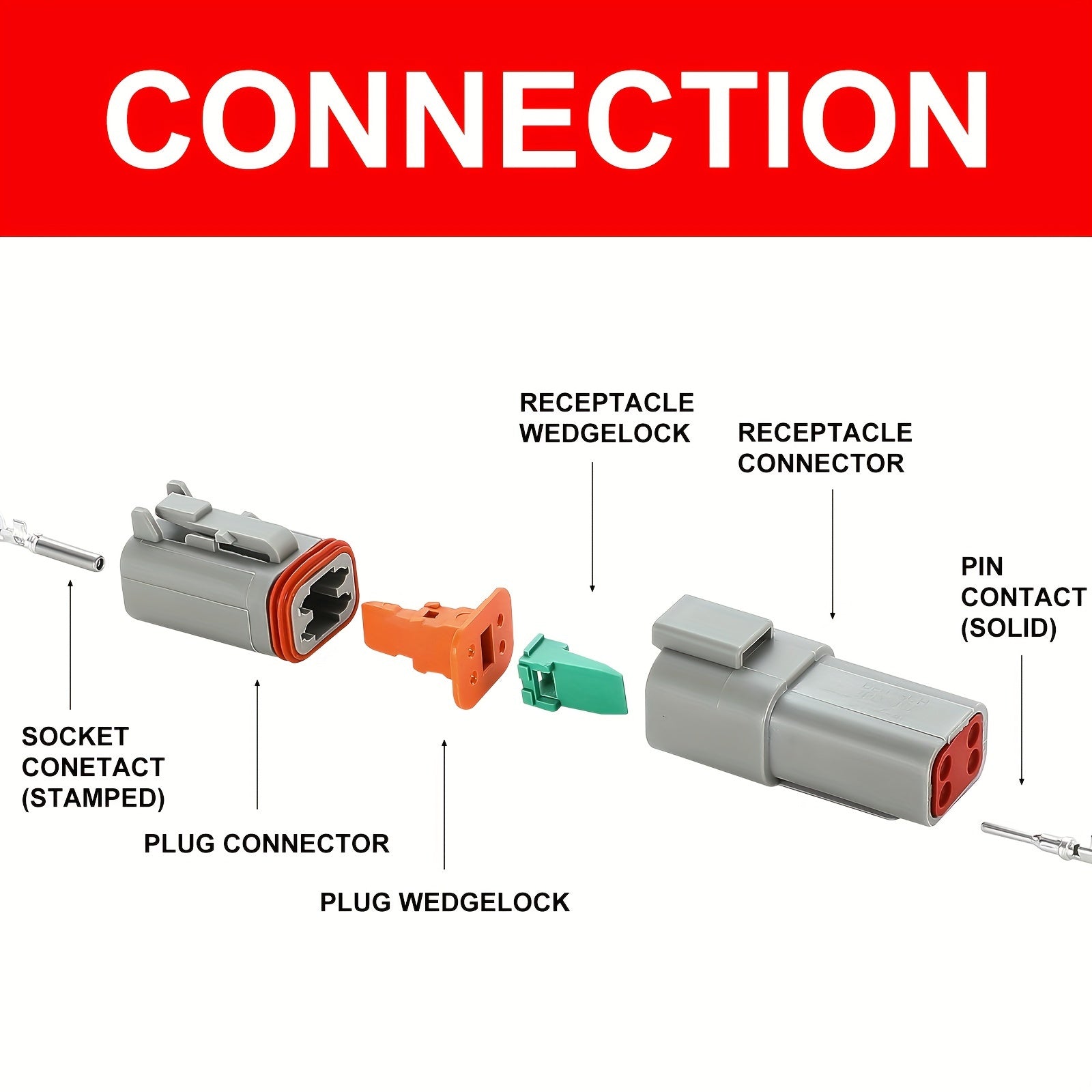 Kit de conectores de cables impermeables de 188 piezas para automoción con enchufe sellado y pines