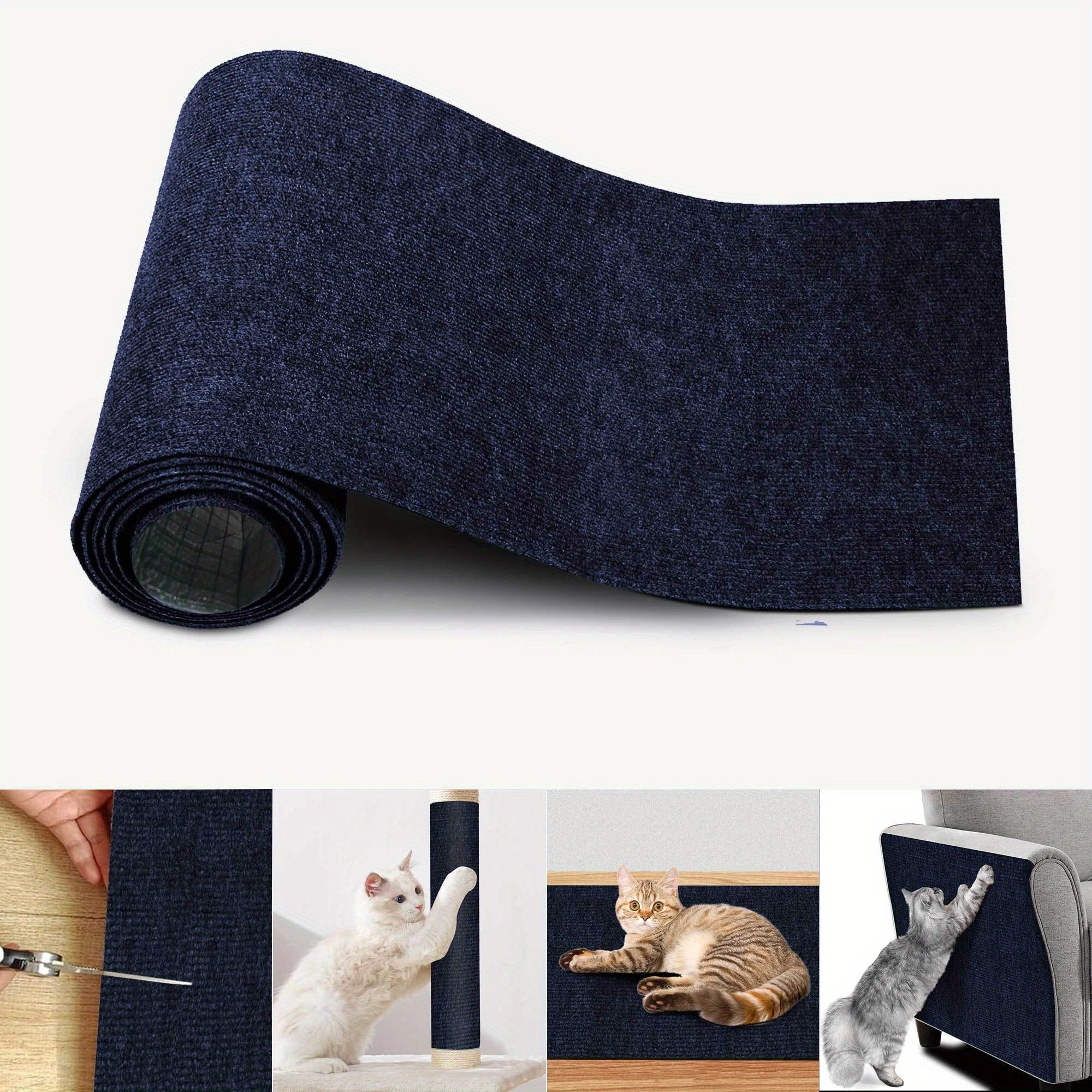 Polyester Cat Scratching Mat Self-Adhesive Durable Felt Wall and Furniture Scratch Pad Multi-Size Pack