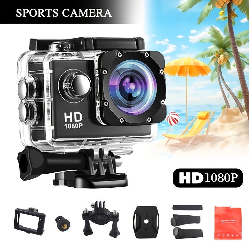 1080P HD Sports Action Camera with 2-Inch Screen 140° Wide Angle Kit 8GB 32GB SD Cards