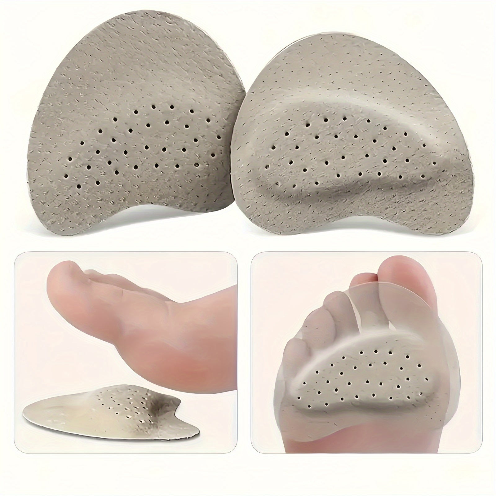 Unisex Leather Forefoot Inserts Shock Absorbing Breathable Cushion