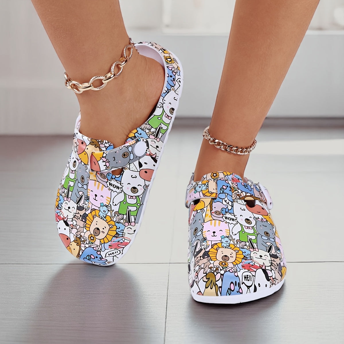 Women's Animal Print Indoor Slippers Lightweight Breathable Home Shoes