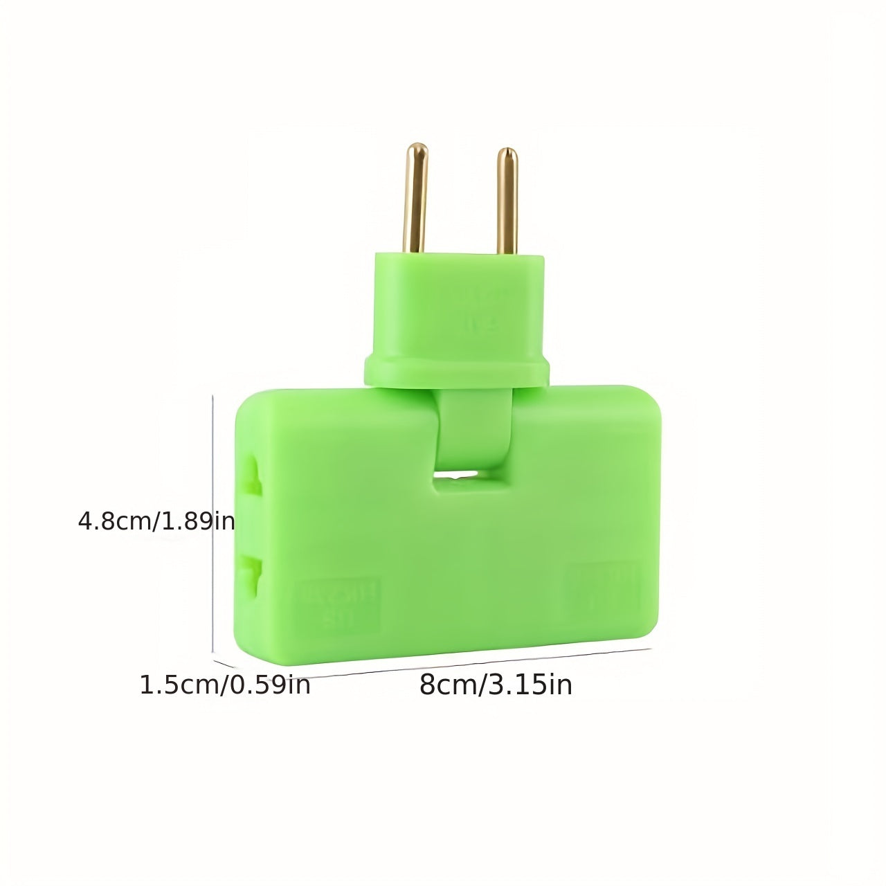 3-in-1 Rotating Outlet Adapter Swivels 180° US EU Plug 1500W Power for Home