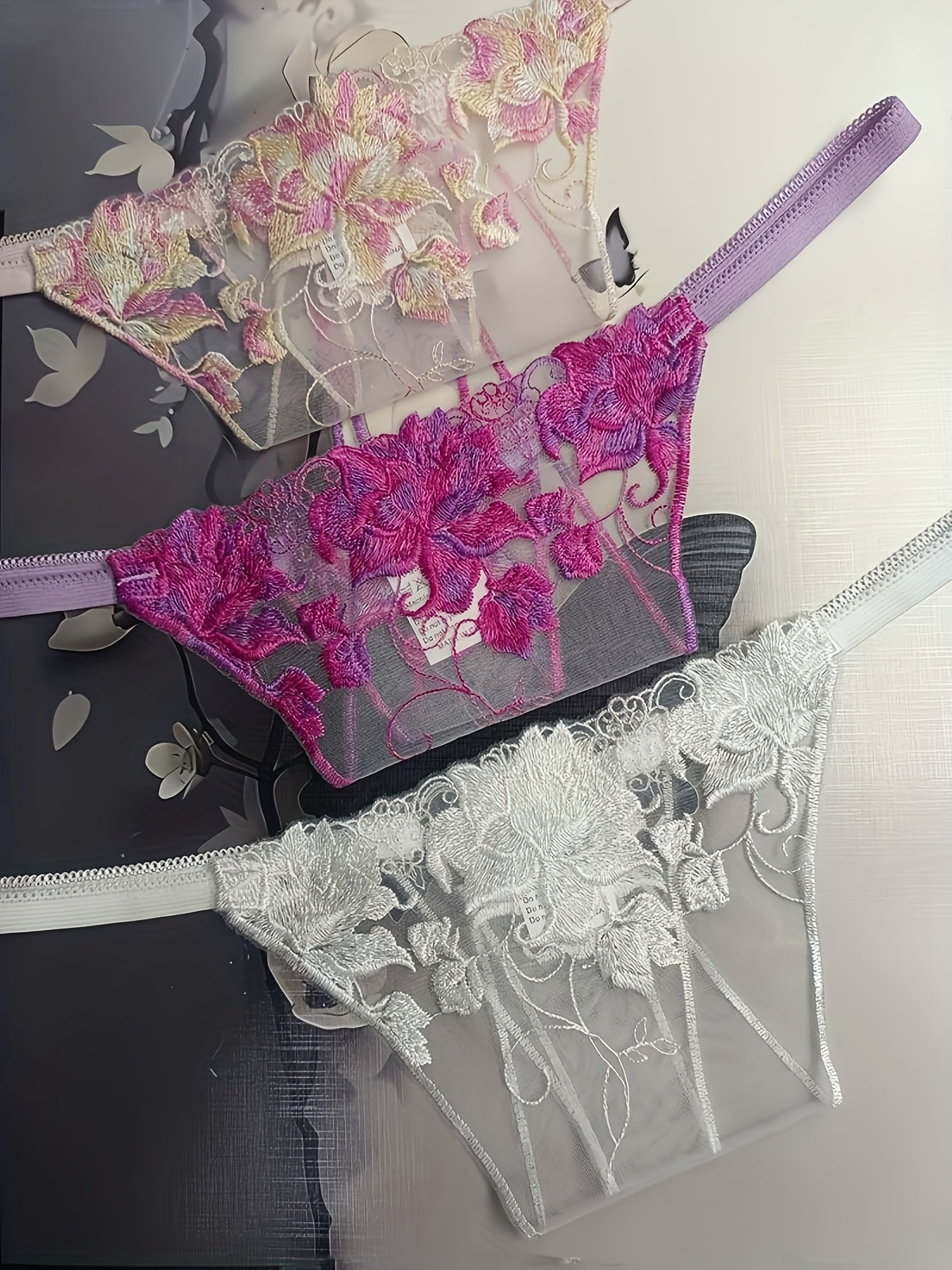 Women’s Mesh Crotchless Thongs with Color Matching