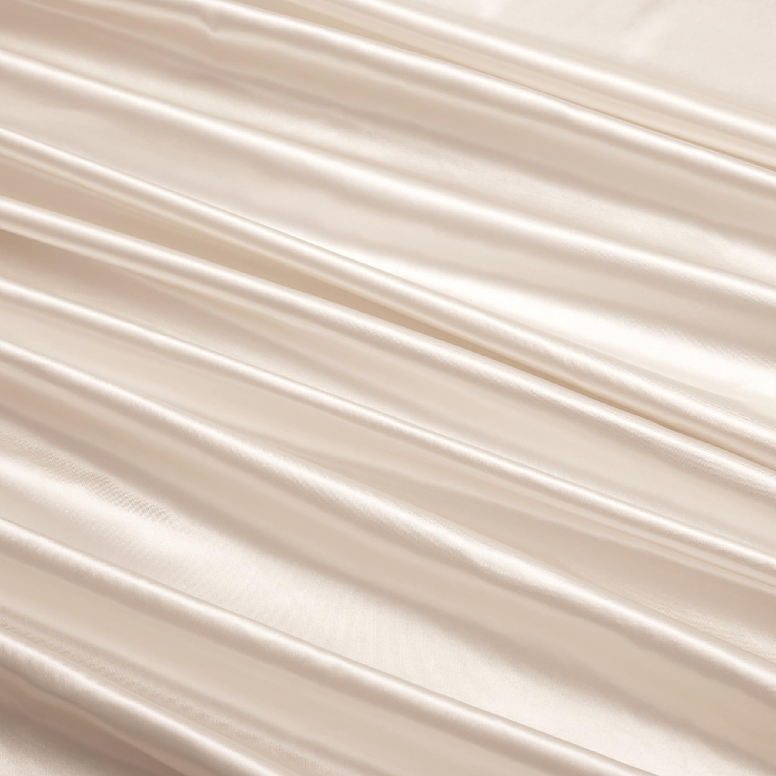 Set of 2 White Satin Pillowcases Breathable Cooling Hypoallergenic Sleep