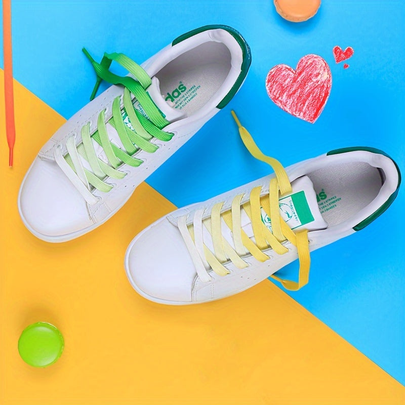 Vibrant Gradient Color Shoelaces Polyester Multicolor for Sneakers Casual Shoes
